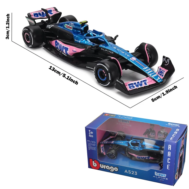 2023 Bburago 1:43 F1 Ferrari SF23 Red Bull RB19 Alpine A523 Alfa Romeo C43 Alloy Toy F1 Model Car Super Formula Die Cast Gift