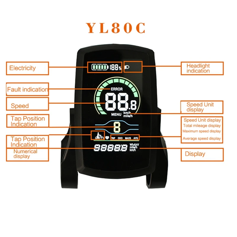 Ebike Controller Display YL80C LCD Meter 36V48V 17A 350W Speed Controller Set With Switch Assistant Sensor