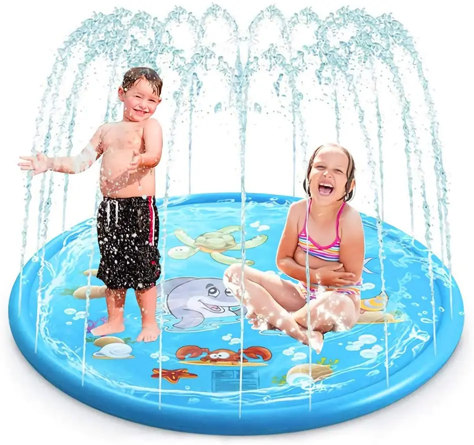 وسادة رش دولفين PVC لعبة تفاعلية للأطفال في الهواء الطلق نافورة الماء في الصيف