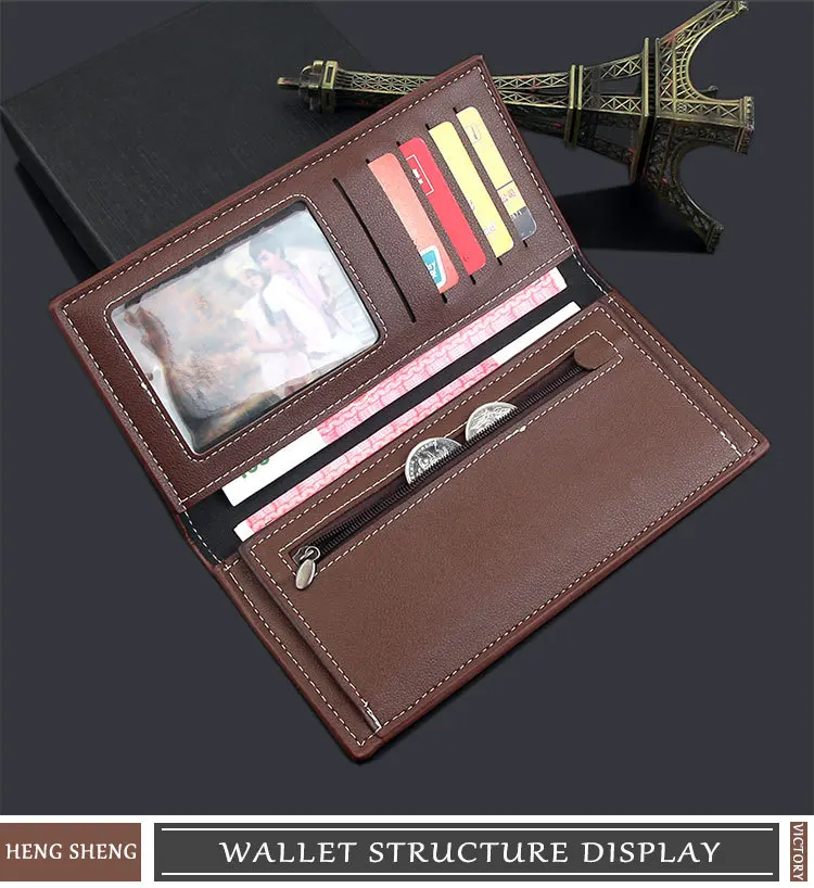 Wallet Men Luxury Leather Slim Long Purse Soft Leather Money Clip Multiple Card Slots Business Card Holder Men\'s Wallet