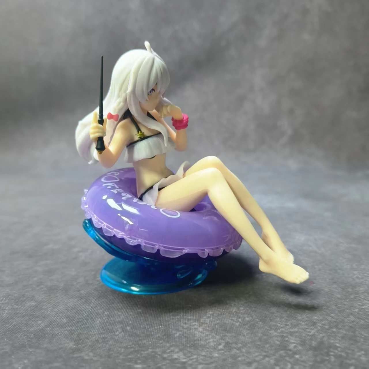 11cm Anime Cute Elaina Figure Wandering Witch The Journey PVC Sitting Position Swimsuit Model Swimming Ring Toys Gifts
