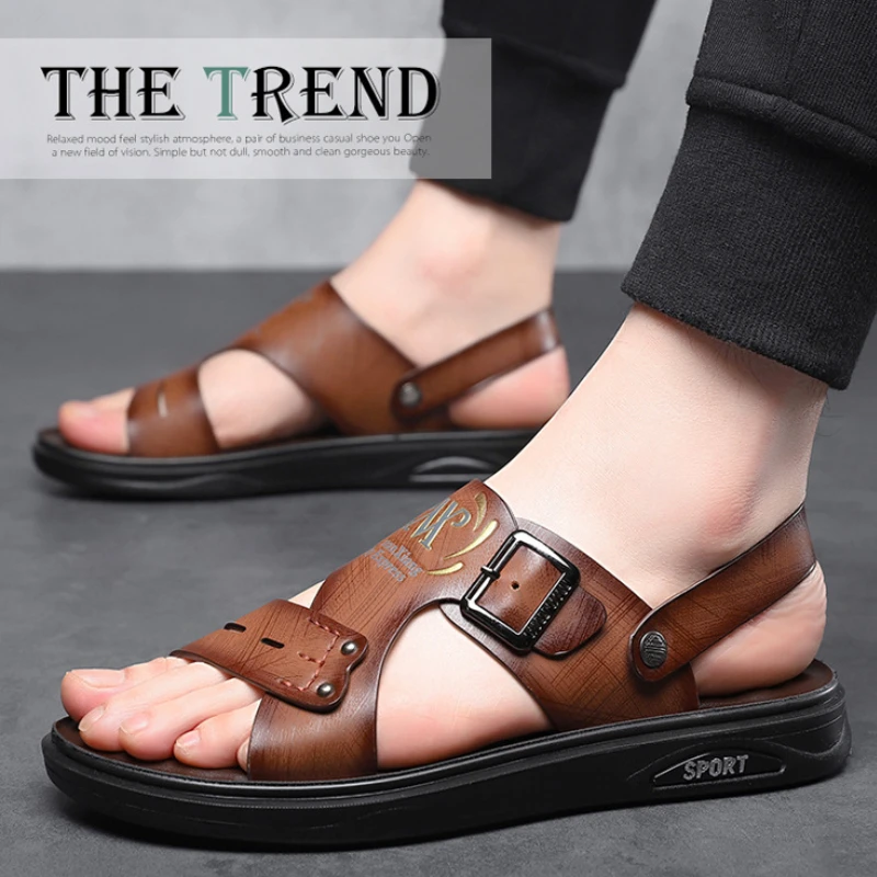 2024 Summer Men\'s Sandals Comfortable Soft Sole Men Slippers Fashion Outdoor Beach Shoes High Quality Men Casual sandalias 38-46