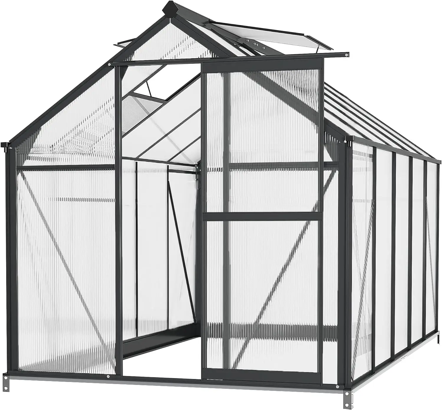 10.3 X 6.3 Ft Greenhouses For Outdoors, Polycarbonate Greenhouse Kit, Heavy Duty Aluminum Large Walk In Greenhouse For Winter,