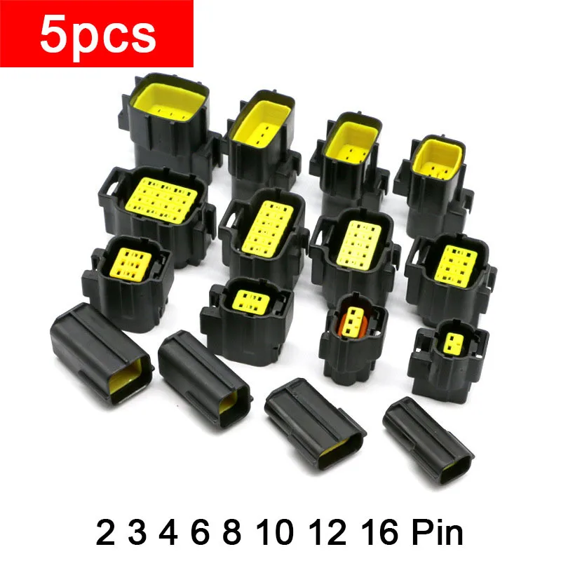 

5pcs 174352-2 1.8Mm Automotive Waterproof Connector Plug 2 3 4 6 8 10 12 Pin Domestic Replacement Parts 174262-2 174655-2 2P 3P