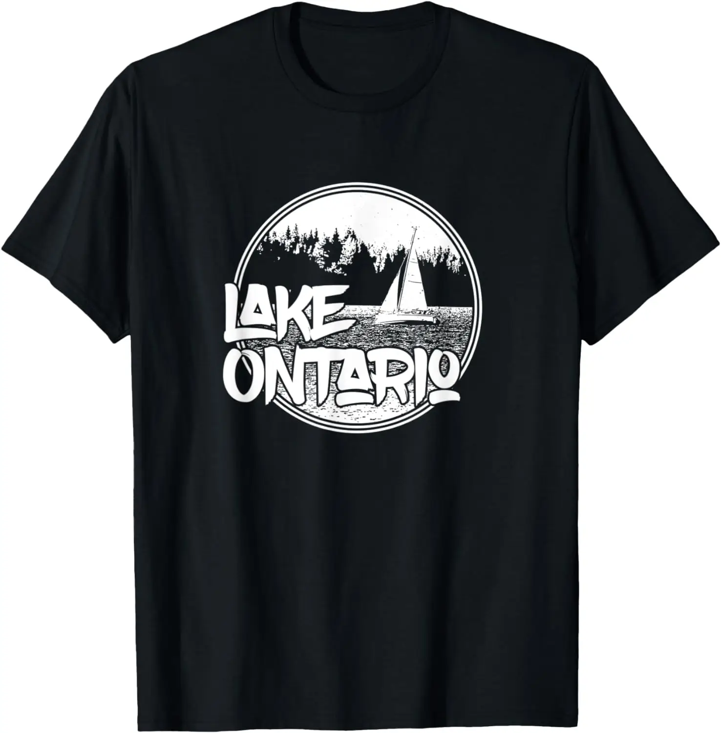 

Lake Ontario New York Sailboat Graphic T-Shirt