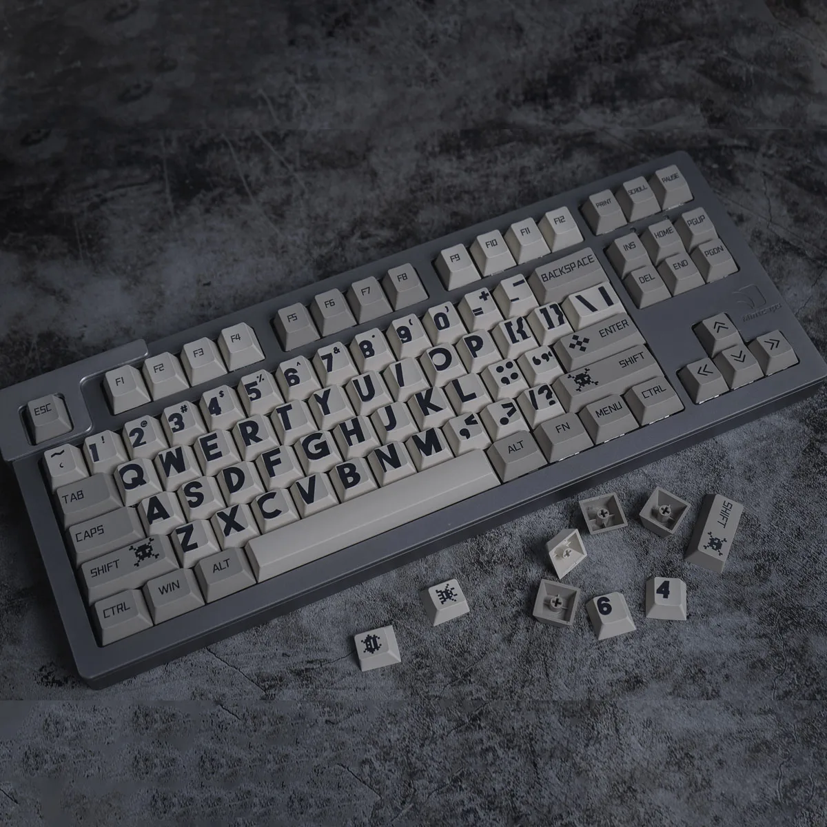 141 key Retro black Big Font Keycaps Cherry Profile Dye-Sub PBT keycaps For 64/87/96/104 Mx Switch Mechanical Keyboard