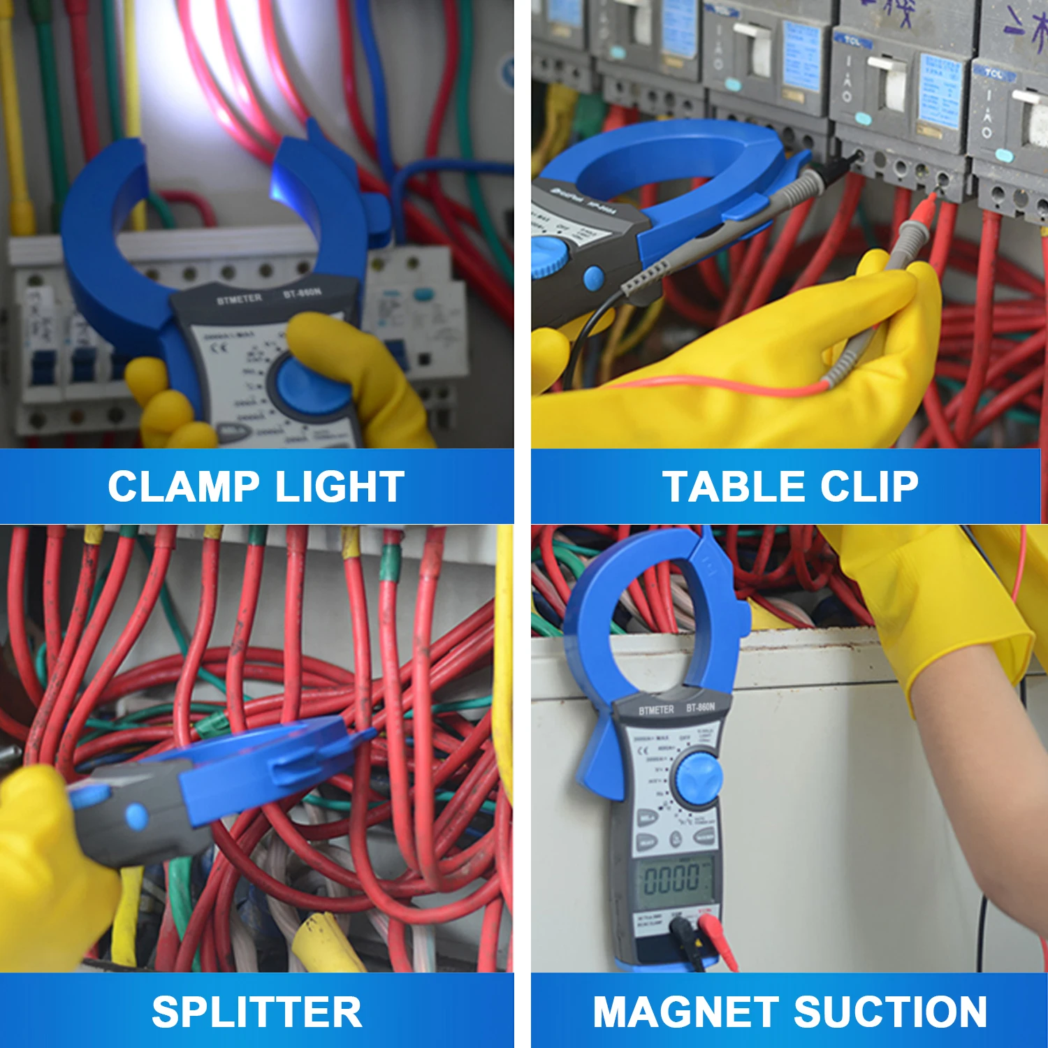 Digital Clamp Meter BT-860N 3000A Amp Meter Auto Ranging Multimeter with True-RMS for Frequency Resistance Capacitance AC DC