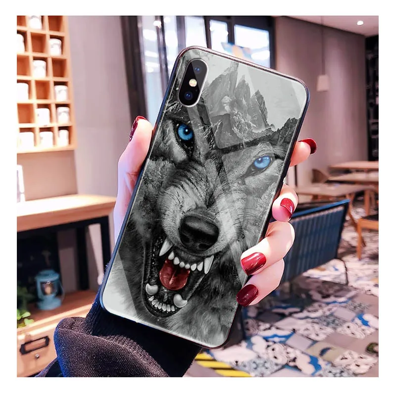 

Wolf Animal Glass phone case For iPhone 17 Pro Max Air 16 15 14 13 Pro Max 15 16 Pro 15Plus