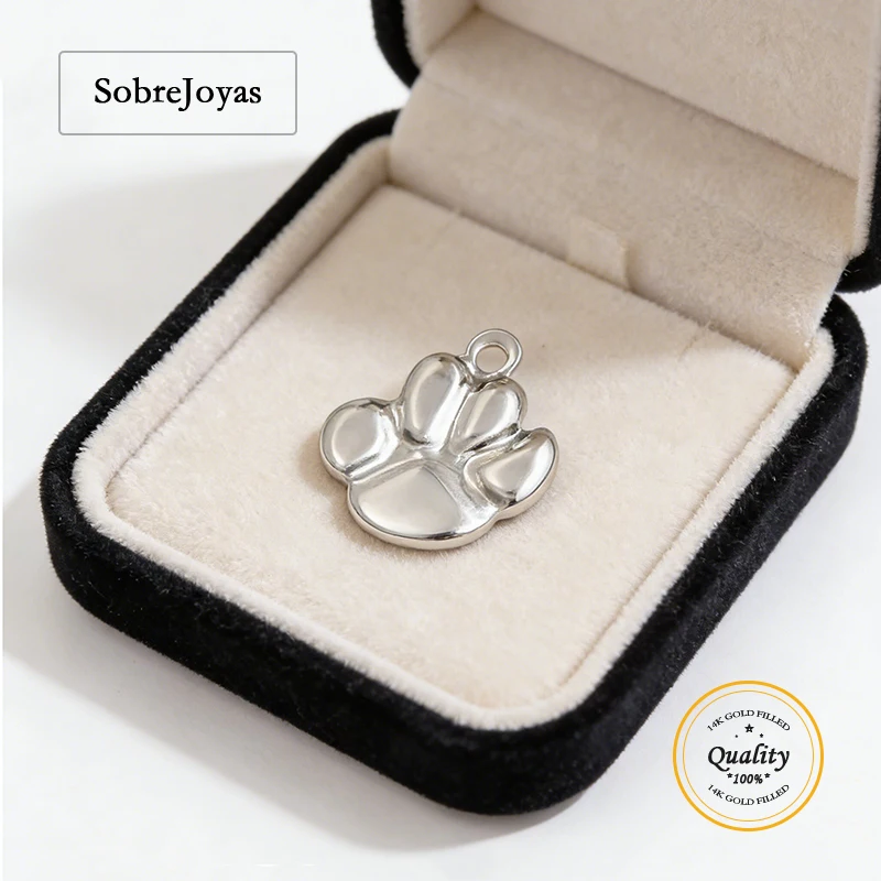 

925 Sterling Silver Dog Paw Charm Animal Puppy Foot Print Pendant for Necklace Bracelet Wholesale Jewelry
