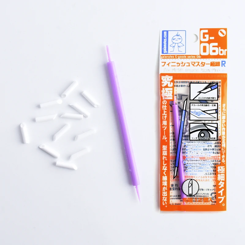 Gaianotes G-06r/G-06br مسحة إسفنجية نظيفة The Finish Master Extra Fine R 12 قطعة خط تسرب الشيخوخة مسح القلم هواية نموذج أدوات