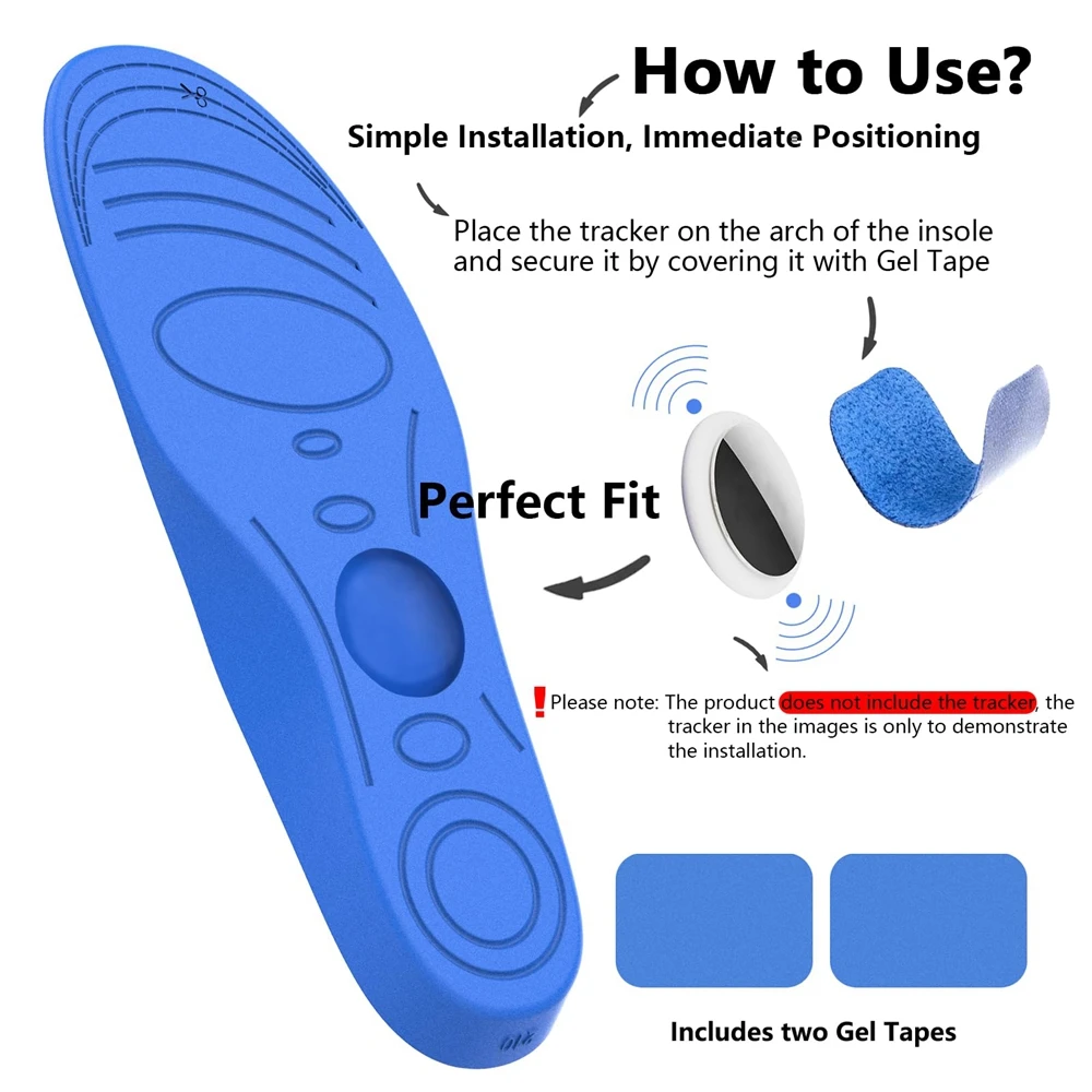 Insoles for Apple Airtag Holder Tracking Devise Hidden Air Tag Cover Comfortable Securely Mounted Shoe Insert for Elders and Kid