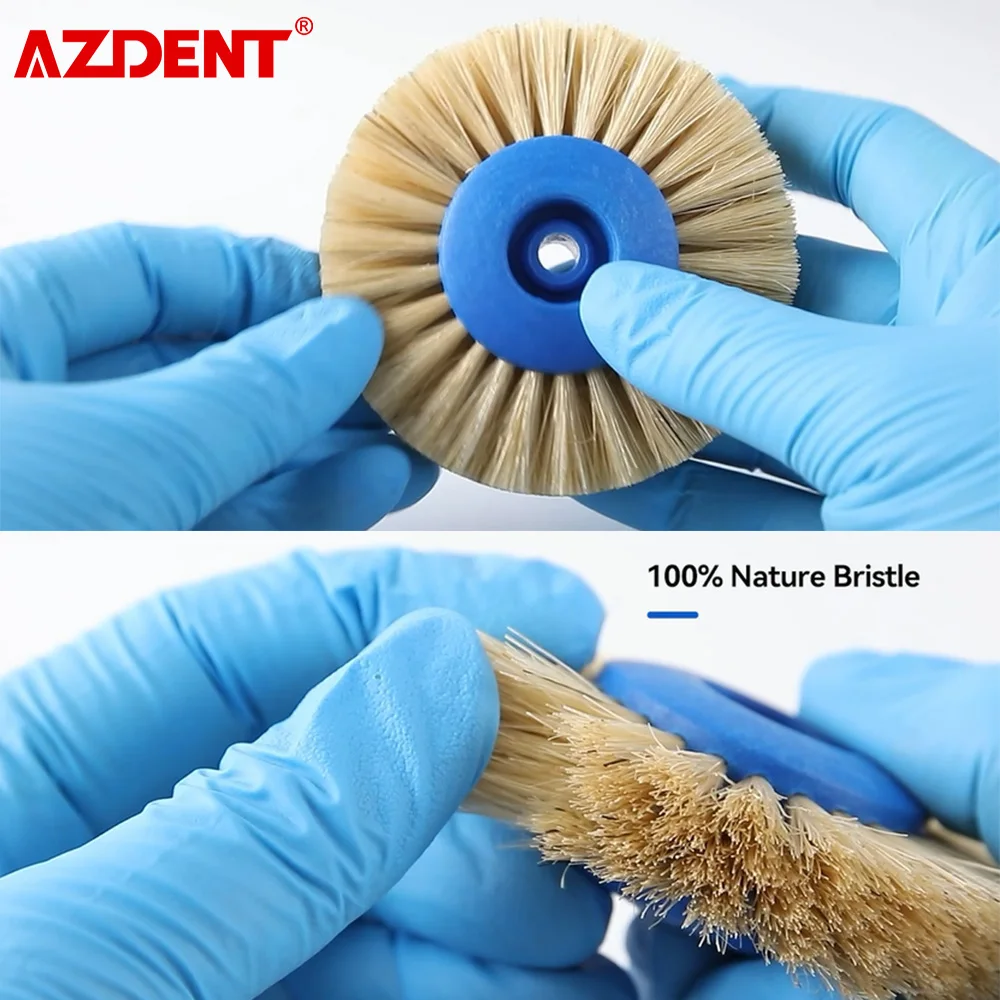 5pcs/Pack AZDENT Dental Laboratory Polishing Brush Diameter 80mm 4 Rows White Bristle to Polish Plaster Moulds Dentistry Tools