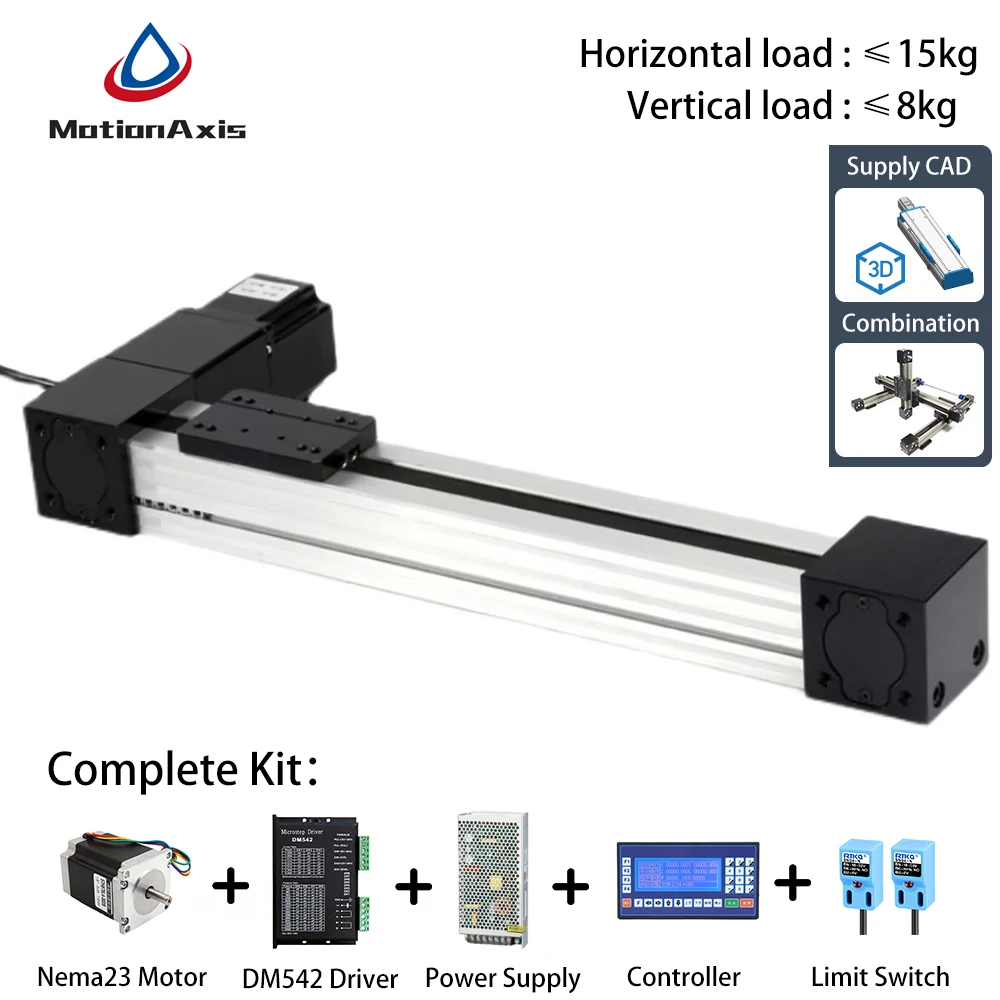 

Precision CNC Synchronous Belt Axis Linear Guide Shaft Actuator Module Position Slide Table Rail Motion With 57 Stepper Motor