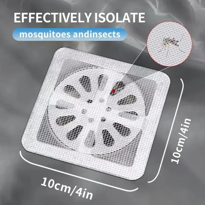 1~3Roll Self-Adhesive Floor Drain Stickers Cutable Shower Drain Hair Catcher Disposable Mesh Sink Strainer Filter Screen Sticker view 4