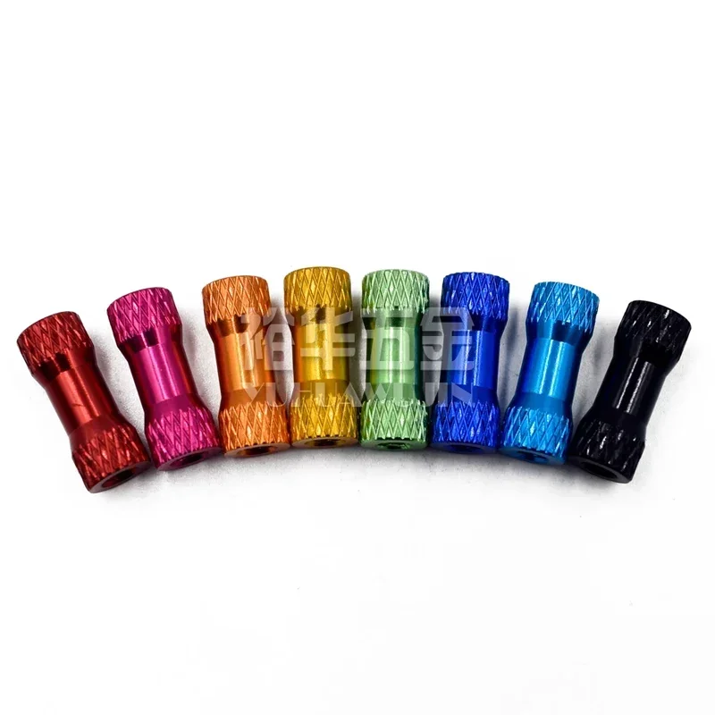 

aujkrXhu 5pcs M3 cylinder double head network shape knurled screws ultralight aluminum alloy tube model airplane rack screw colo