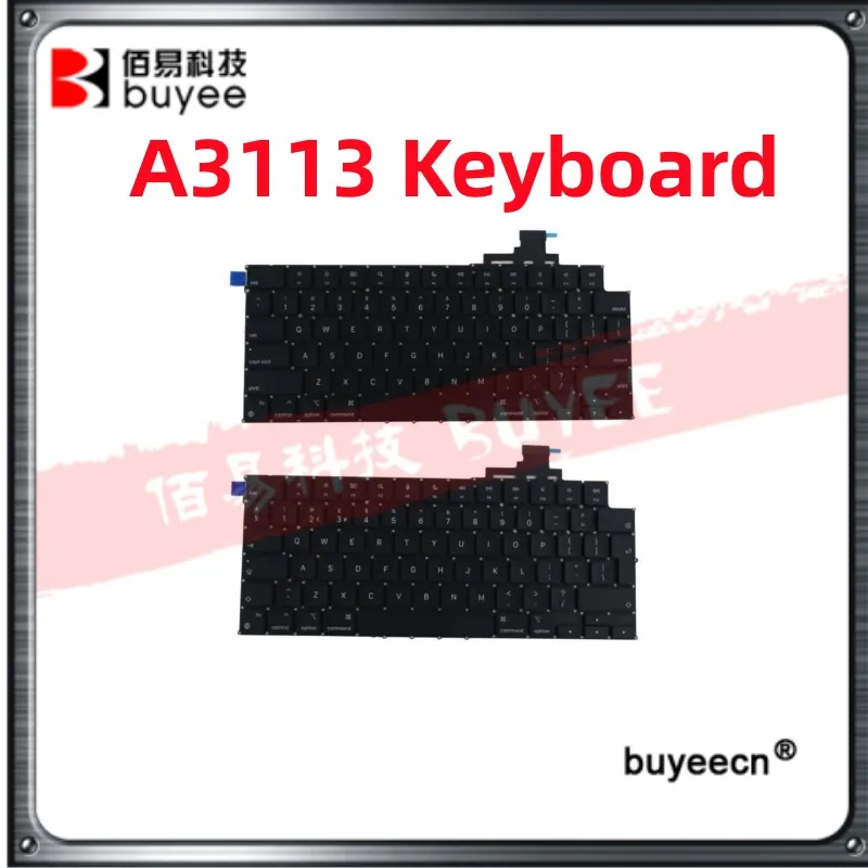 For Macbook Air A3113 UK US English Russian French German Spanish Italian Danish Arabic Keyboard Replacement