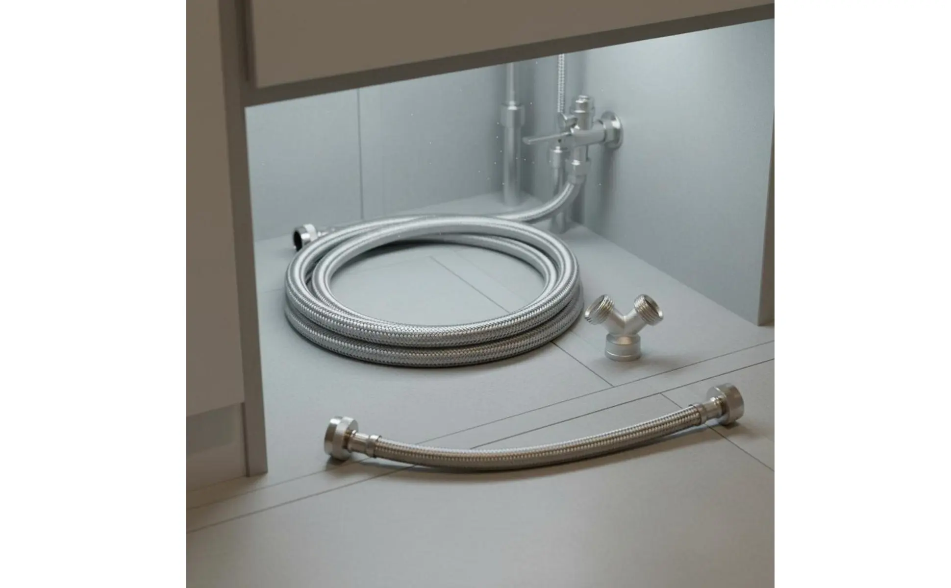Braided Stainless Steel Hose High Pressure Stainless Steel Hose Flexible Water Connector Burst-Resistant Proof Supply Line
