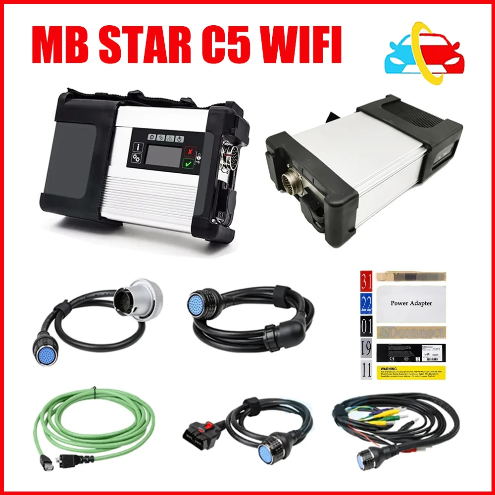 

Newest MB Star C5 SD Connect WIFI Compact 5 Star Diagnosis Multiplexer 2023.09 Version for Cars and Trucks Best quality