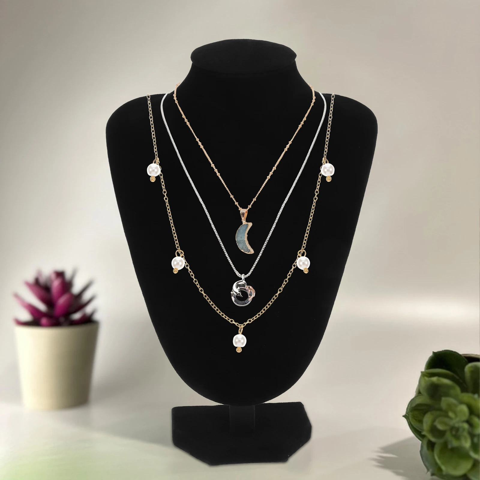 

Jewelry Stand Bust Necklace Display Organizer Necklace Showcase Stand Rack For Pendant Showcase Stable Holder