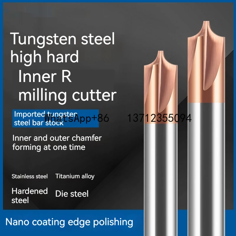

HRC60 Carbide Inner Radius Corner Rounding Cutter End Mill R0.5 R1 R2 R3 R6 R4 Inner R Mill Chamfering Router Bits