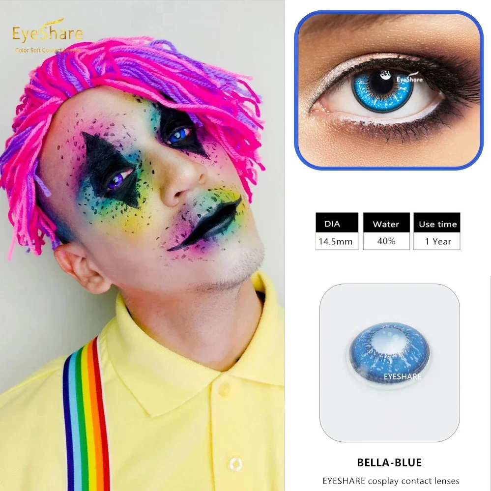 EYESHARE lenti a contatto Cosplay 1 paio Bella Color lenti a contatto Cosplay per occhi Halloween lenti a contatto cosmetiche colore degli occhi