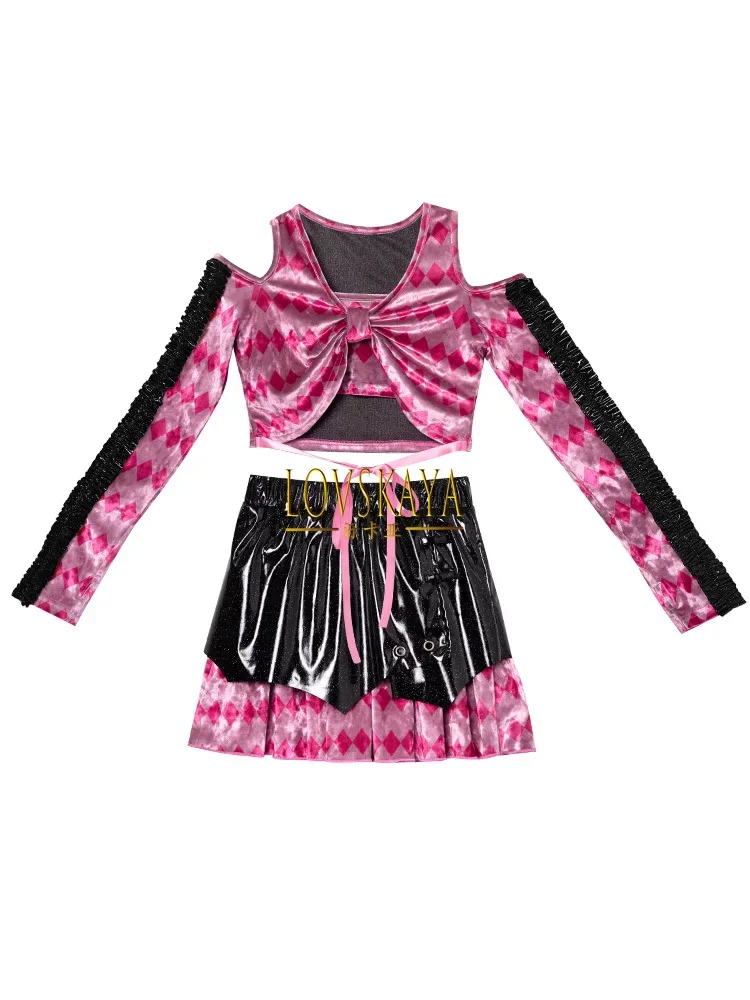 Girls fashion costumes suits, tops, skirts, children's catwalks, fashion clothes, children's jazz dance costumes, early spring