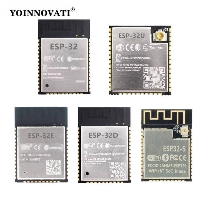 ESP32 Module with ESP-WROOM-32 Chip | WiFi BT Dual-Mode | Dual Core CPU | Compatible with ESP-32D/32E/32U/32S for IoT Smart Home