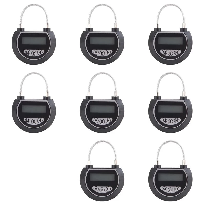 8X Electronic Time Lock Timer Lock Container Multi Function Time Lock Bin For Toys Black-A21R