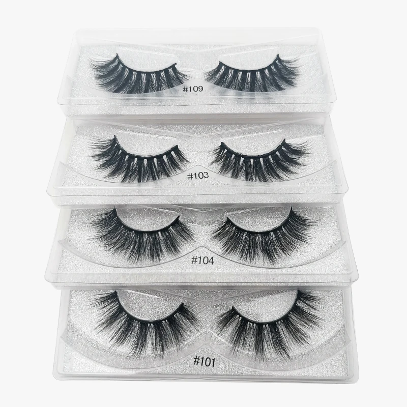 4/10/50 pairs handmade mink lashes Wholesale natural thick fluffy eyelashes dramatic full strip lashes extension eyelash tools