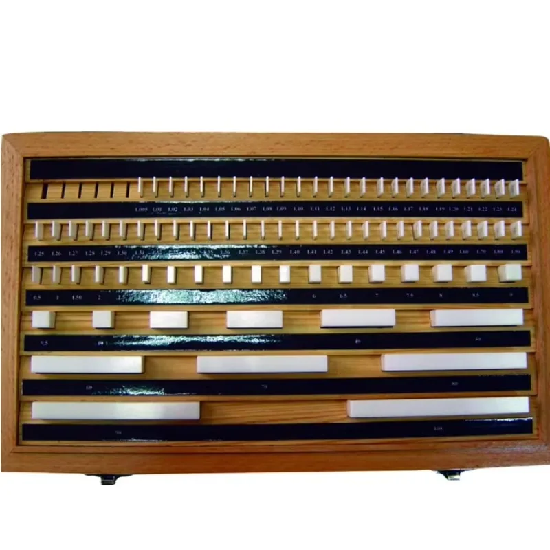 Ceramic Gauge Block Accuracy Block Set 9pcs 49pcs 8pcs 10pcs Set Wood Box Pack Gauges Nominal Size 1.001-1.009