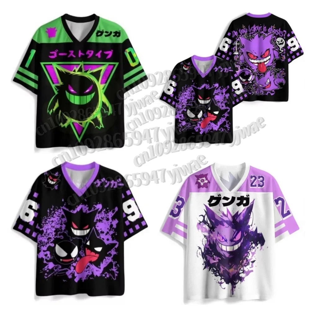 

2026 men women Pokemon Ghost "Ghost Legion" No. 69 Baseball Uniform Theme 3D Print Breathable Quick-Drying T-shirt