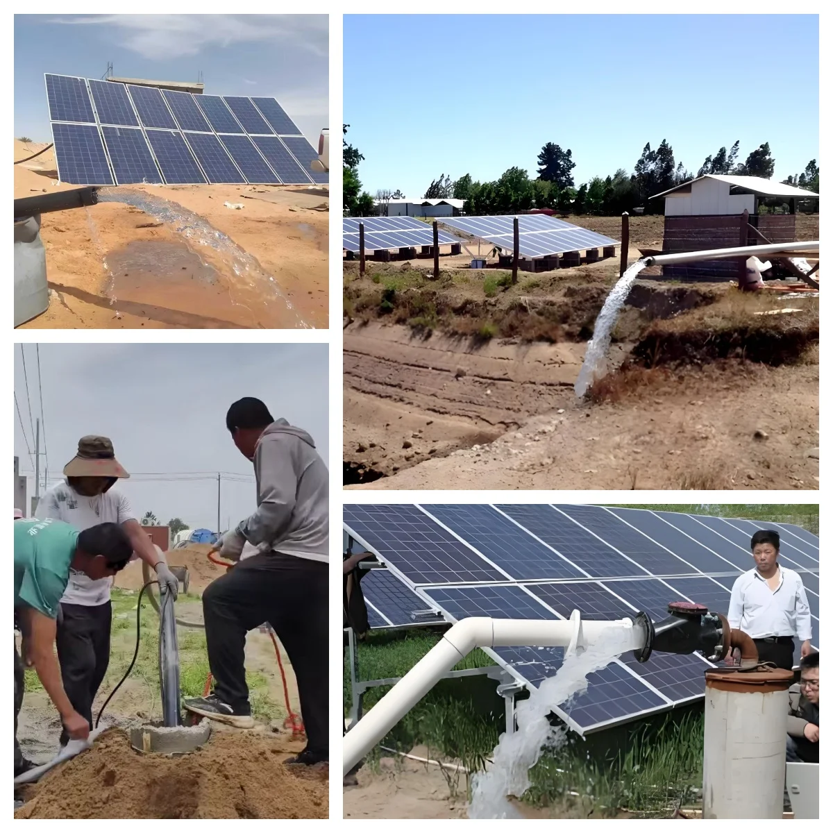 가정용 온수기 순환용 태양광 패널이 있는 DC 태양광 펌프 시스템 유량:11m3/h 우물 깊이/헤드:55m