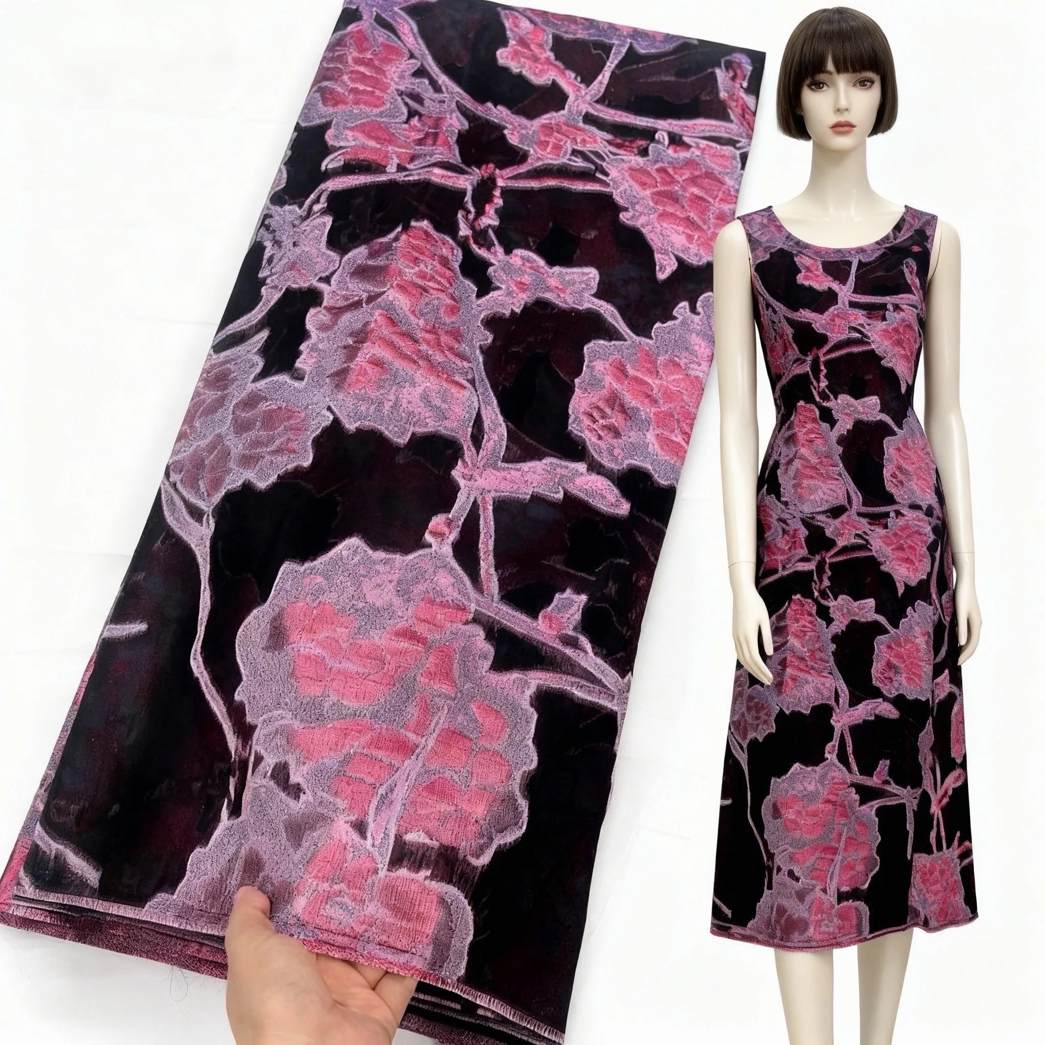 

5 Yards Nigerian Brocade Lace Fabric 2025 High Quality African Jacquard Gilded Lace Fabric for Sewing Luxury Midi Party Dresses