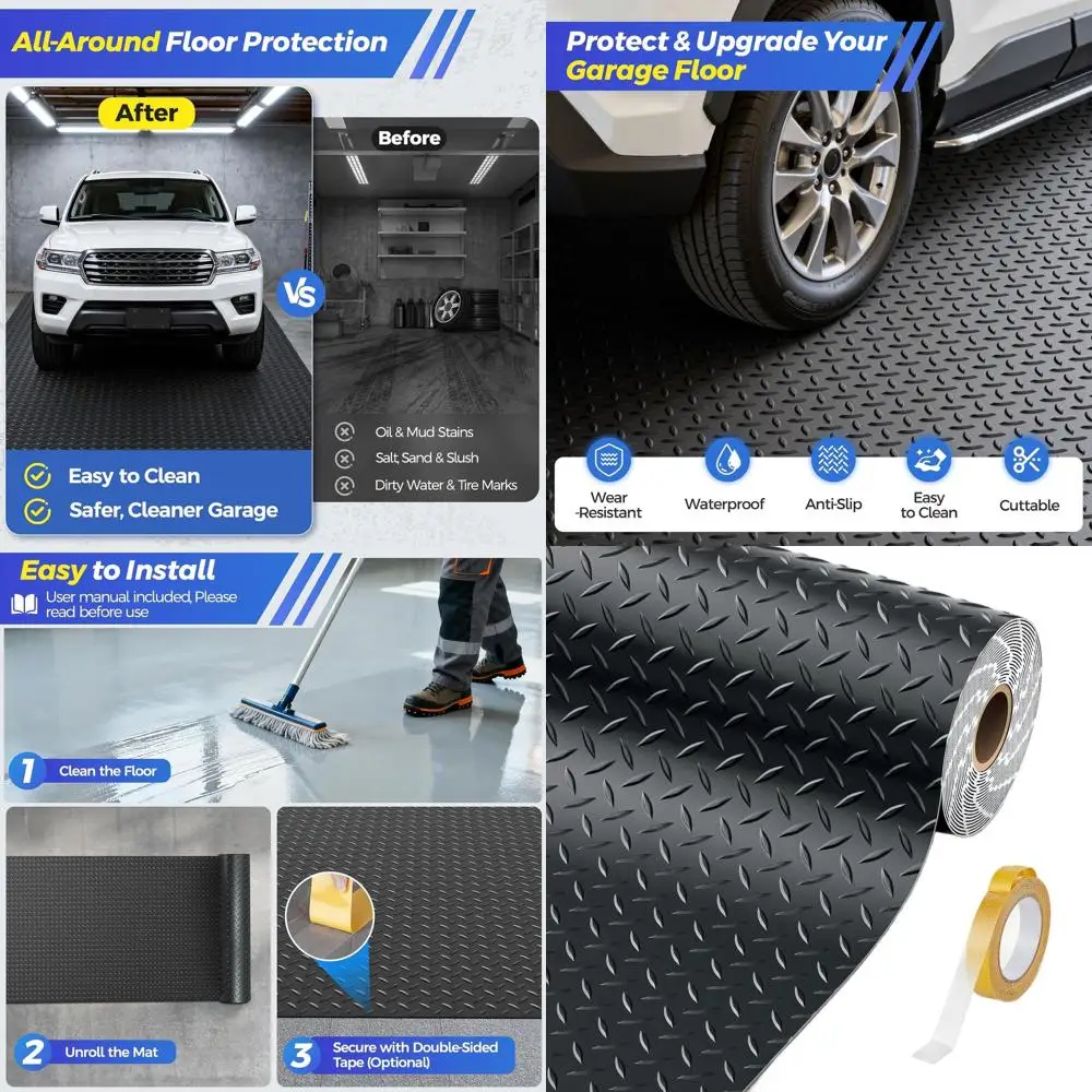 

Thickened 2.8mm Heavy-Duty Rubber Garage Floor Mat for Cars, Workshops, and Enclosed Trailers