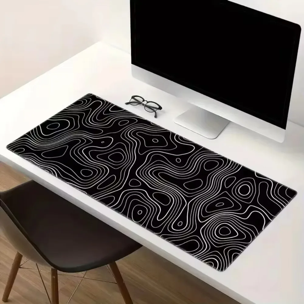 CIFBUY Extra großes Gaming-Mauspad mit genähtem Rand, PC-Tastatur-Schreibtischunterlage, rutschfeste Gummibasis, ideal für Zuhause, Büro und Laptop. – Detail 8