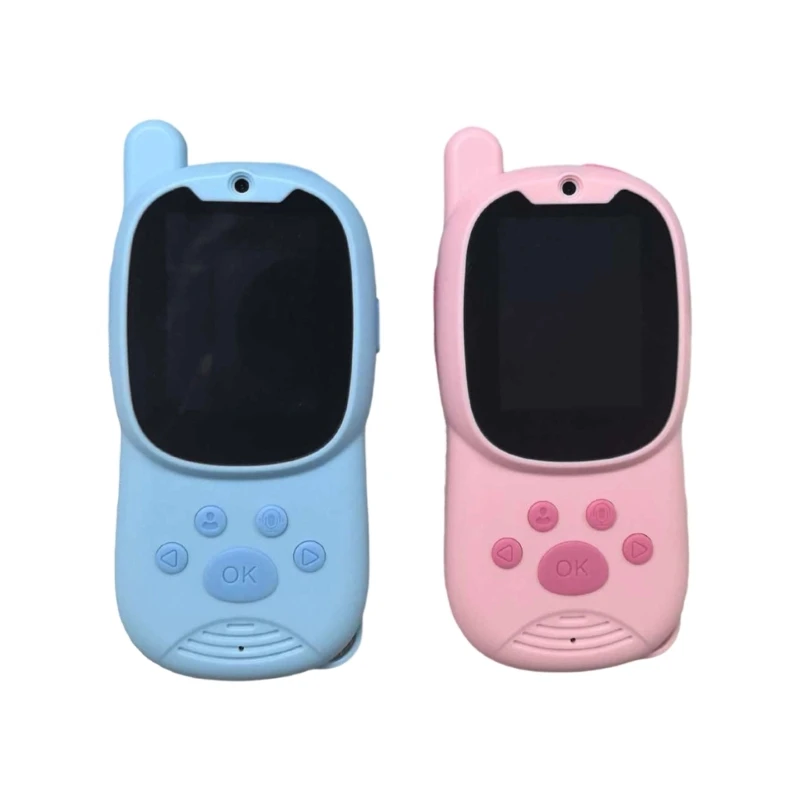 Vídeo definição walkie talkie para crianças voz foto mms comunicação vídeo durável design plástico fácil operação