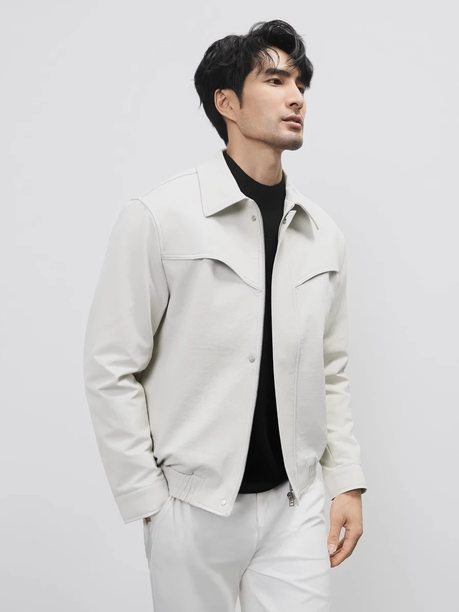 

Autumn New Men's Jacket, American Casual Collar Solid Color Short Fashion Business Top Jacket