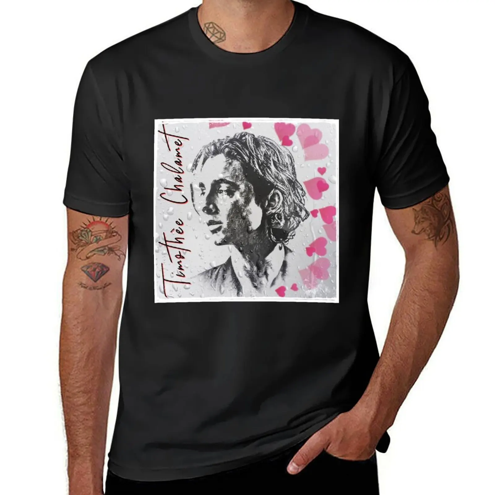 

Chalamet with Hearts T-Shirt oversize t-shirts man cute clothes Louboutins Men's t-shirt