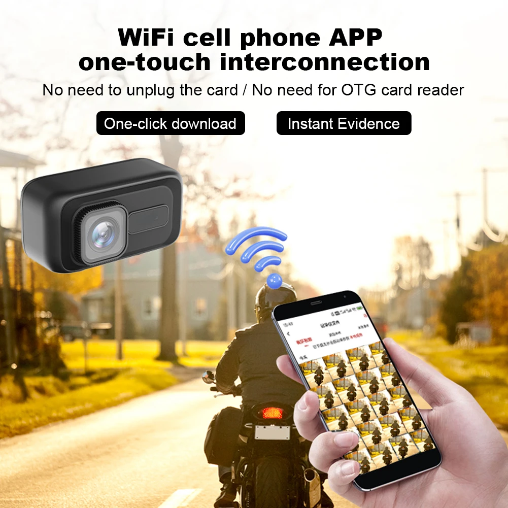 

1080P Motorcycle Dash Cam Waterproof Motorcycle DVR Camera WiFi APP Driving Video Recorder 24h Parking Monitor for Motorcycles