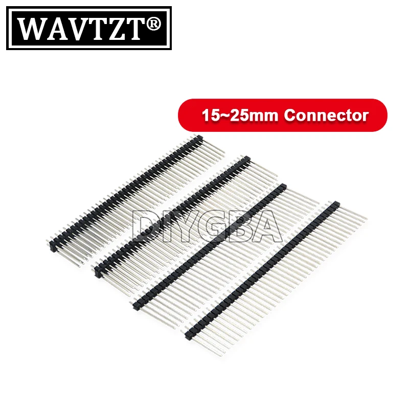 10PCS 1x40 2x40 Single Double Row Male Breakable Pin Header 40Pin Connector Strip For Arduino Black 2.54MM Length 15~25mm