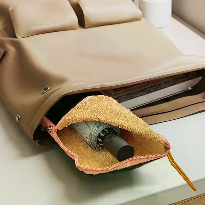 1pc Microfiber Umbrella Storage Bag Waterproof Folding Umbrella Case Carrier With Zipper And Hanging Loop For Travel Outdoor