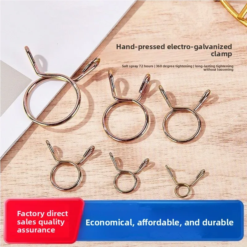 100pcs petrol hose spring clamps 5~14mm Zinc Plated Pipe Clips Fuel Line Petrol Pipe Fuel Hose Clamp for Motorcycle Boats