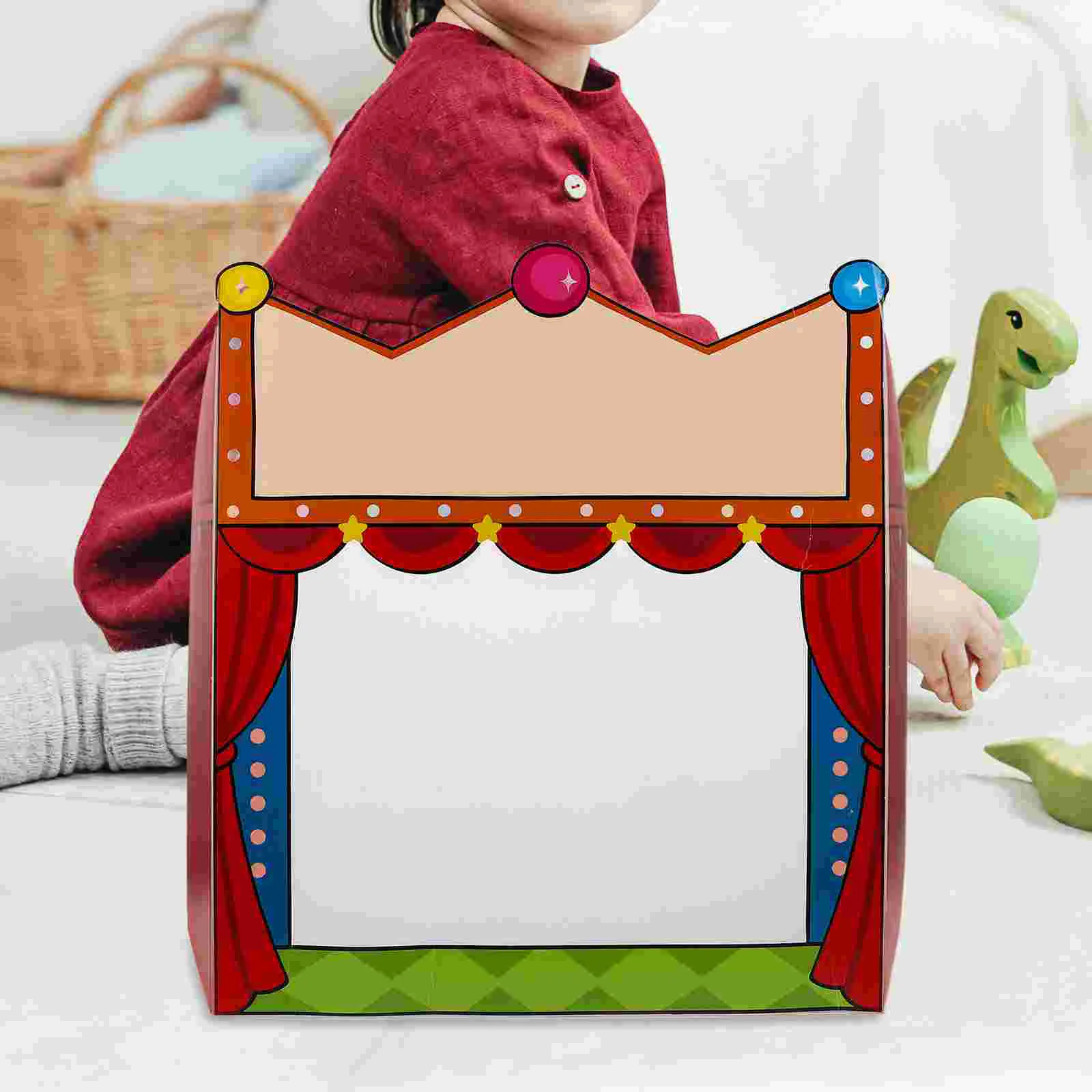 Schaduwpop Leermiddelen Kid Speelgoed Spelen Kinderen Podium Platform Kit Theater Papier Accessoires Kind Vinger Familie Puppets