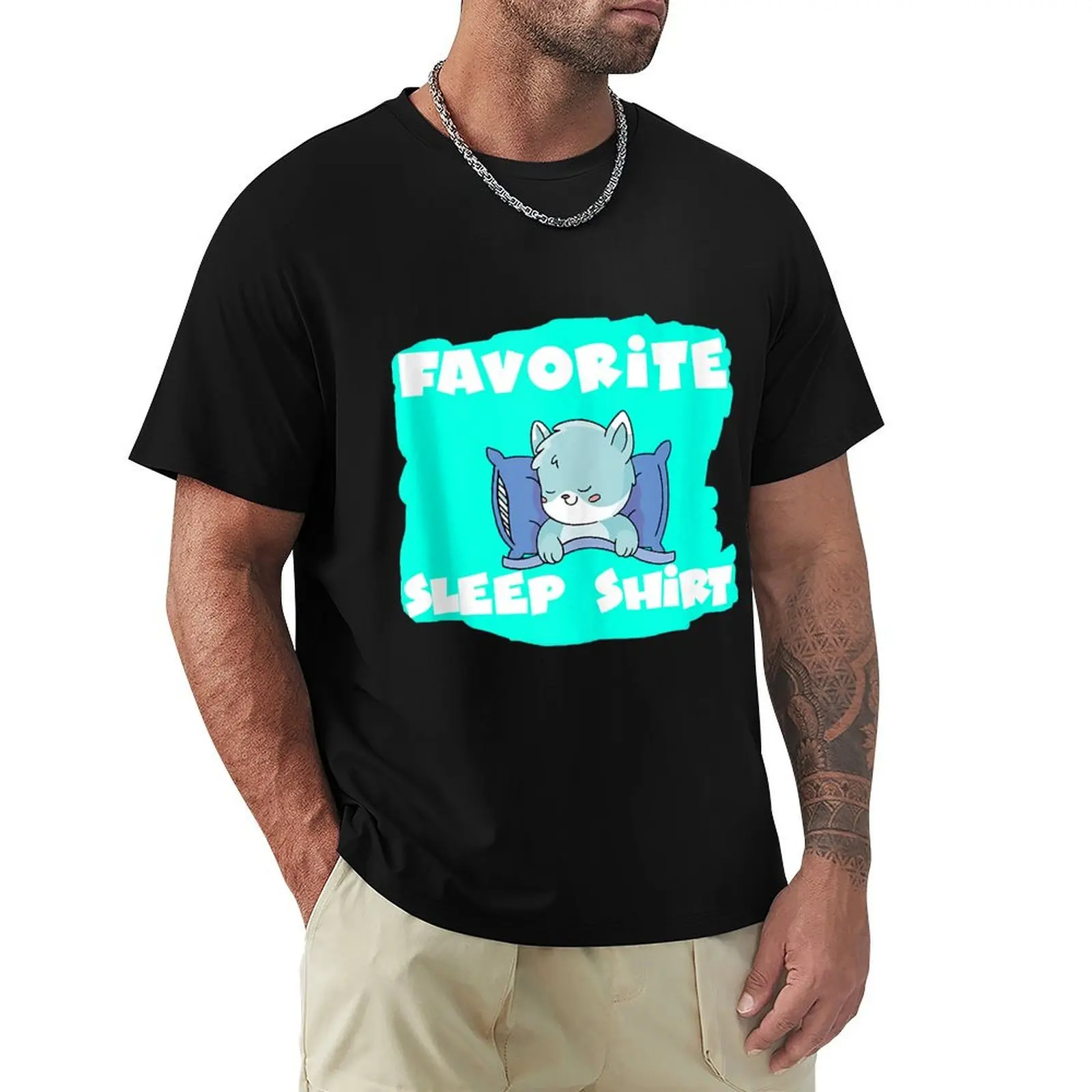 Favorite Sleep Napping Cat Shirt T-Shirt sports fans boys animal print t shirts for men graphic