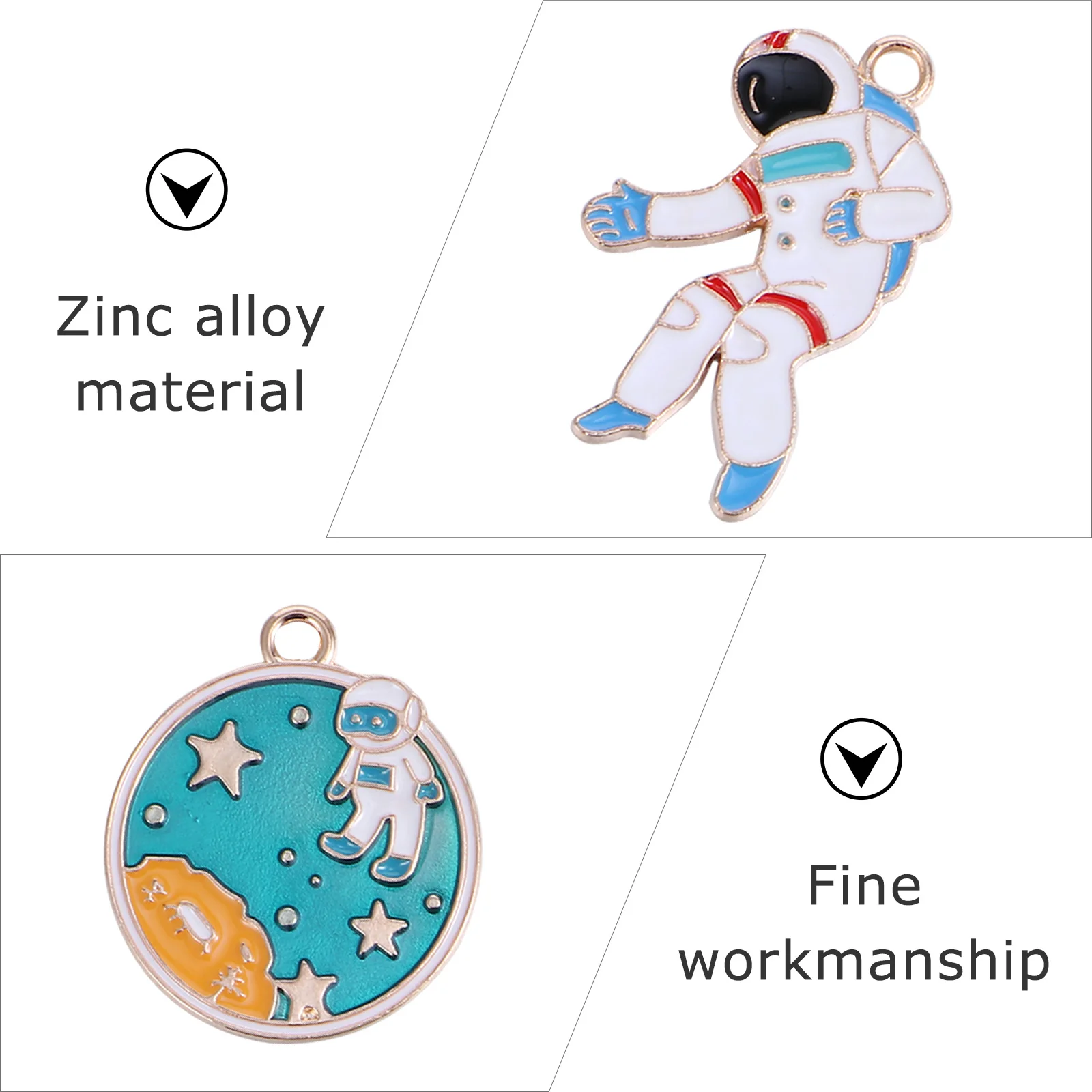 

18Pcs Astronaut Jewelry Charms Space Universe Theme Pendant for DIY Necklace Making Planet Moon Alloy Craft Supplies