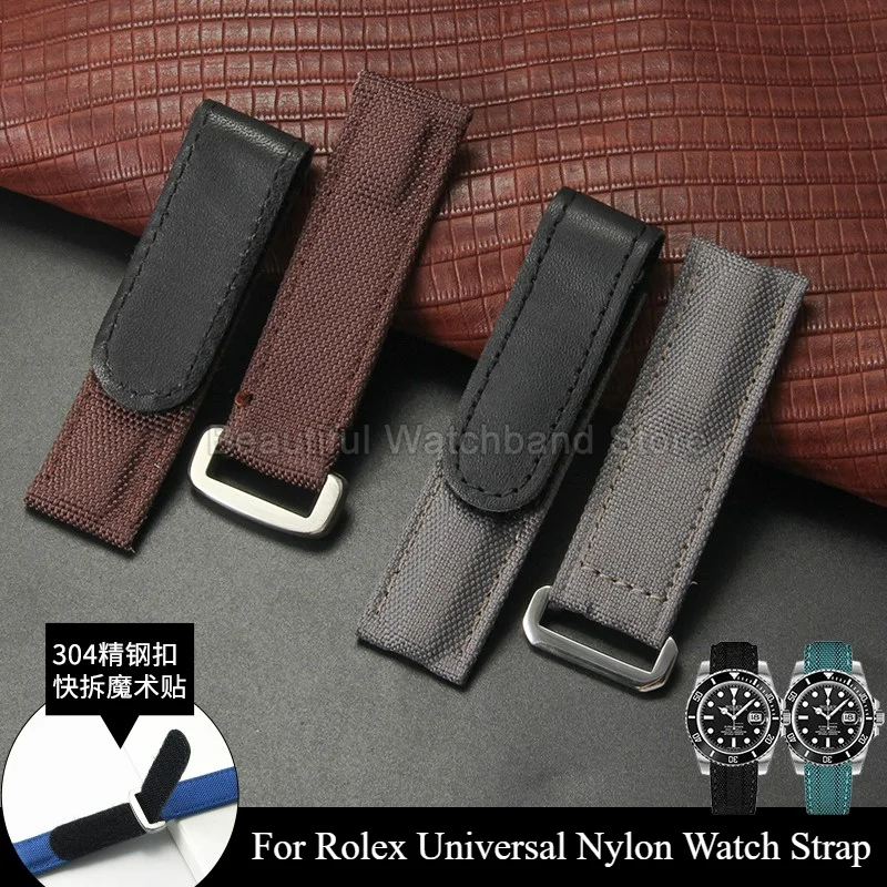 Quick Installation Skin‑friendly Nylon Watchband Reinforced Stitching for Rolex Yacht‑Master GMT Omega Seiko Watch Bracelet 20mm