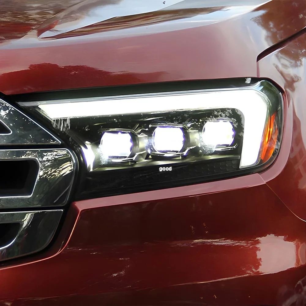 For Ford Ranger 2016-2020 LED Auto Headlights Assembly Upgrade Demon Eyes Style 3 Projector Lens Car Front Lamps Accessories