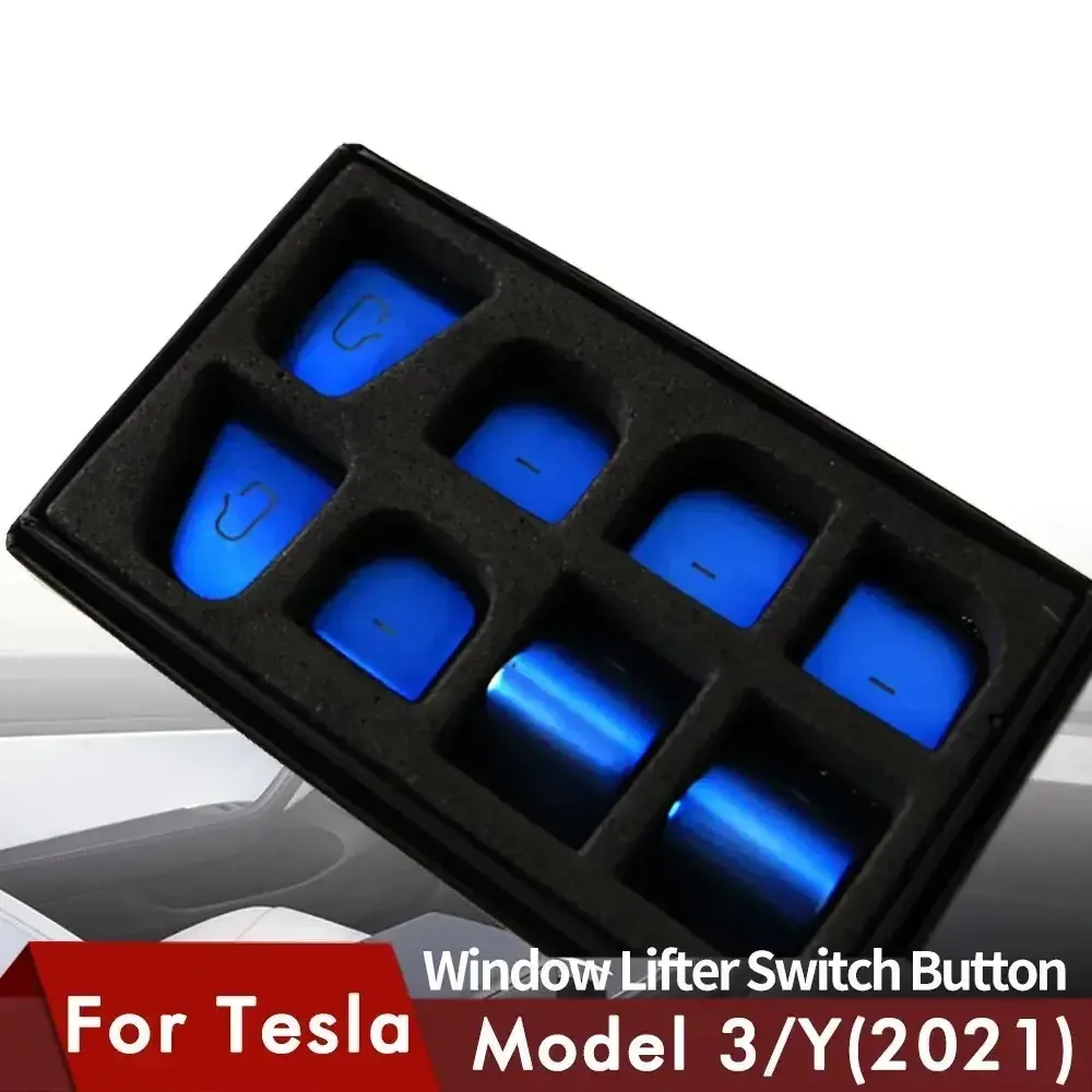 For Tesla Model 3 Model Y 2023 Car Window Lift Switch Button Sticker Door Button Sticker Interior Car Accessories