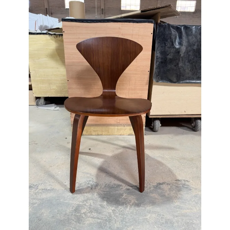 Cherner Chair American High-end Light Luxury Retro Industrial Style Cafe Leisure Chair Solid Wood Backrest Dining Chair