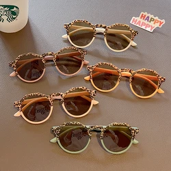 2023 Boys Girls Double Leopard Round Outdoor Children Sun Protection Sunglasses Kids Colors Protect Eyes Baby UV400 Sunglasses